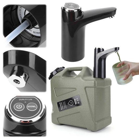 Mini Water Dispenser USB Rechargeable Wireless Water Pumping Device Portable  One Key Switch Water Pump for Camping Water Tank