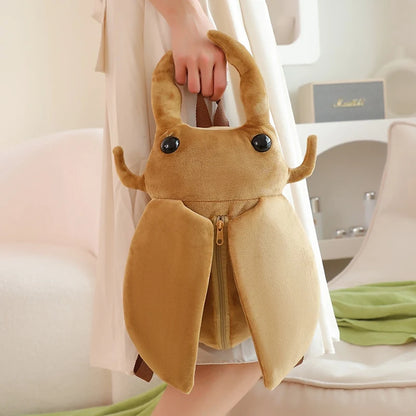 45cm Funny Creative Cartoon Insect Cicada Beetle Plush Doll Backpack Brown Green Insect Soft Plush Toy Gift For Boys And Girls