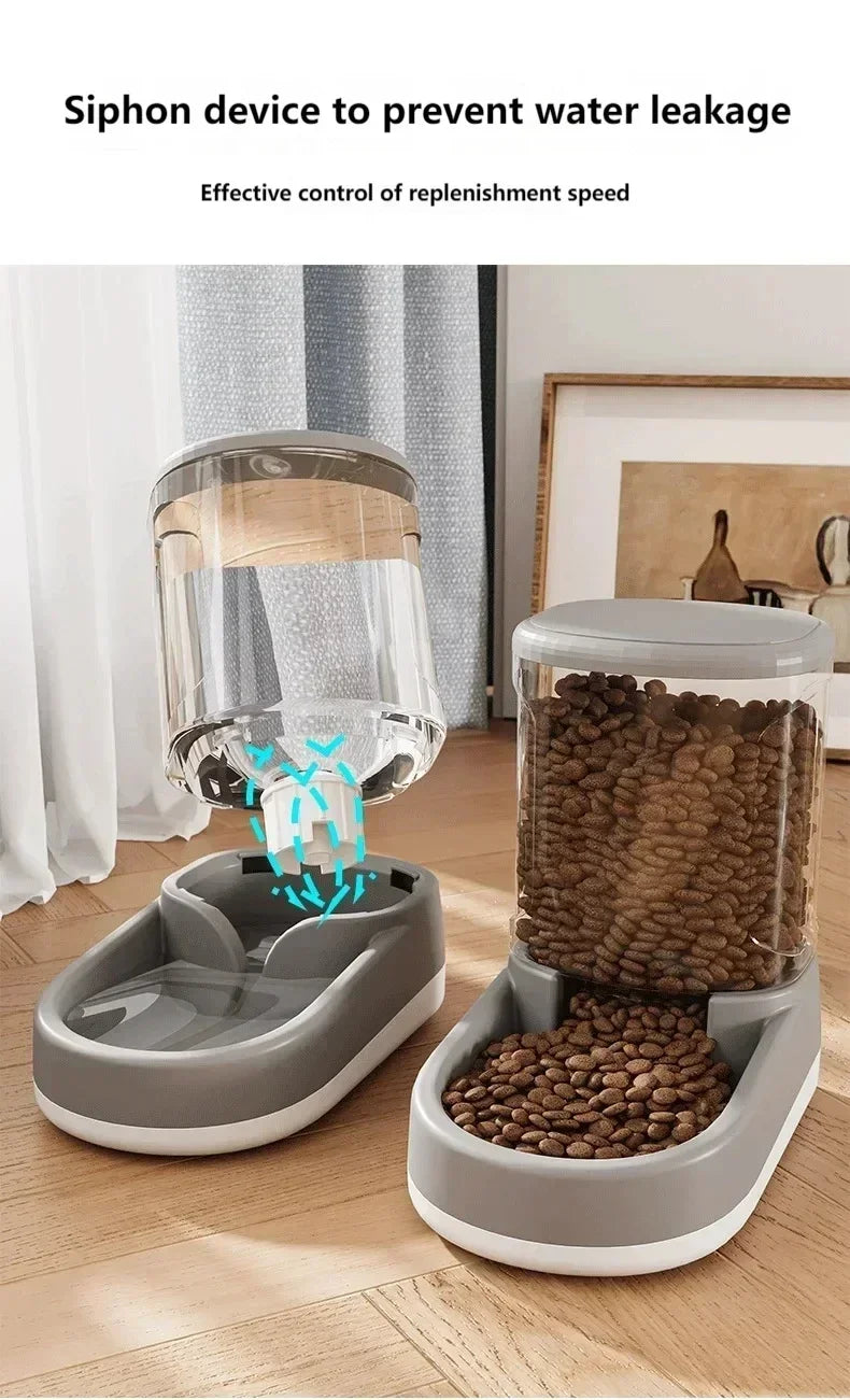 Automatic Pet Feeder Water Dispenser Cat Dog Food Bowl Puppy Cat Drinking Water Flowing Water Without Inserting Electric