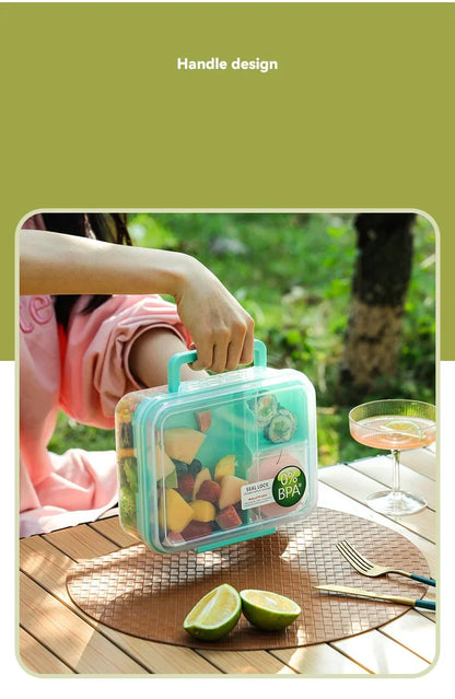 Portable Handle design Double layer Lunch box Compartment Bento Boxes Students Toddler Bento Containers Outdoor Salad Picnic box