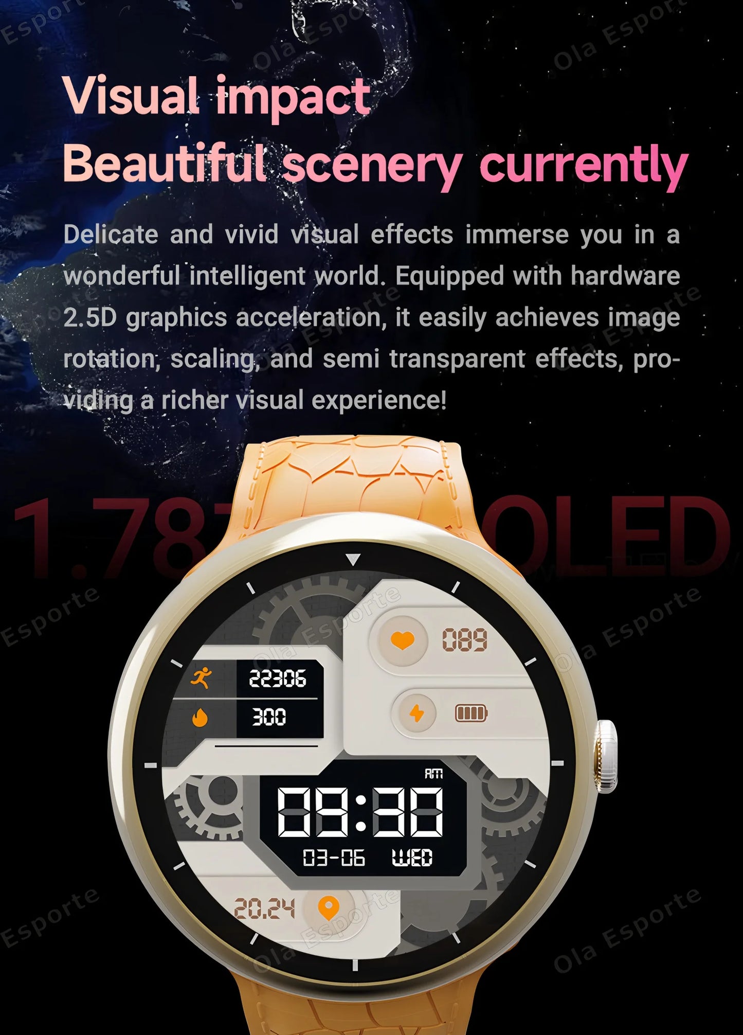 Smart Watch Men 1.52Inch AMOLED Screen BT Call GPS Sports Fitness Tracker Health Monitor Wireless Charging Smartwatch