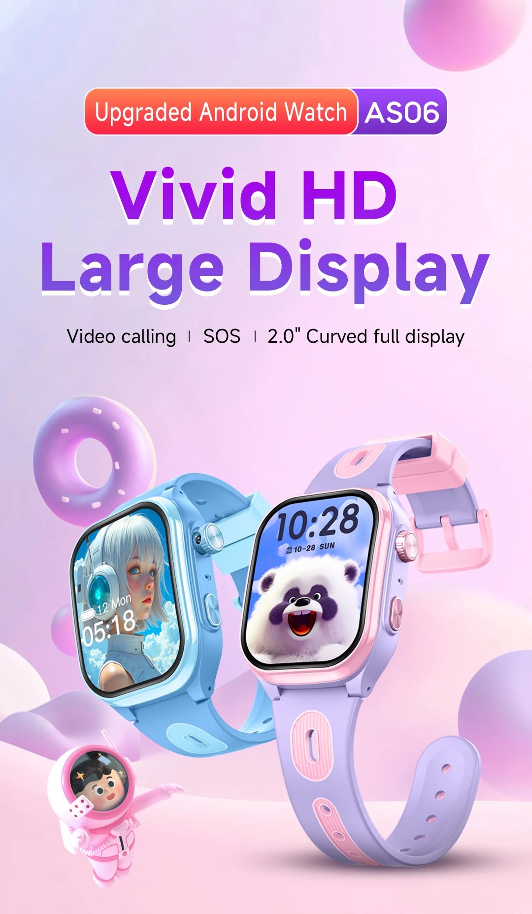 Kids 4G Smart Phone Watch 2.0'' 2+16G APP Download GPS WIFI Video Call  Camera Children Smartwatch Monitor Tracker Location