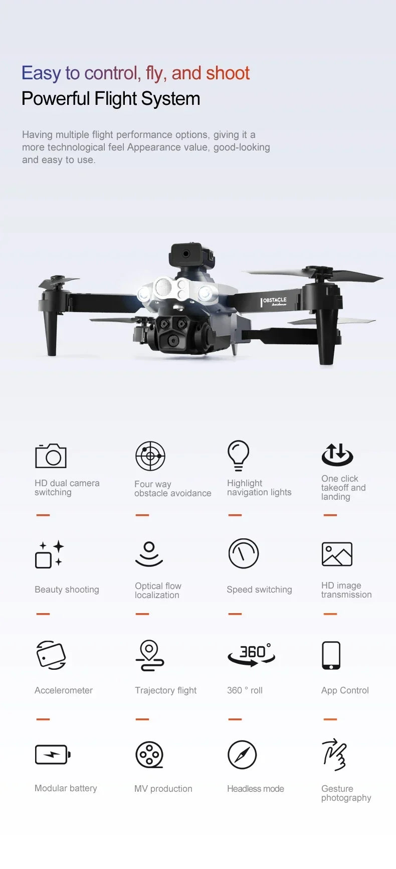 LU200 Drone 8K GPS Professional HD Aerial Photography Triple-Camera WIFI Omnidirectional Obstacle Avoidance Drone 10000M