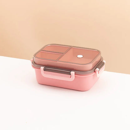 Portable Sealed Lunch Box 2Tier Lattice Microwave Available Heating Student Office Staff Fruit Food Containers with Forks Spoons