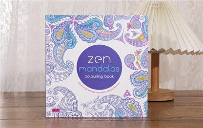 Mandalas Stress Relief Coloring Book English Edition, 128 pages thick 160g white cardboard, packaged in adult art mixed pattern