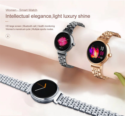 1.04 inch AMOLED Screen Fashion Ladies Smart Watch Screen Always Display Bluetooth Call Smartwatch Metal Body Small Screen Watch