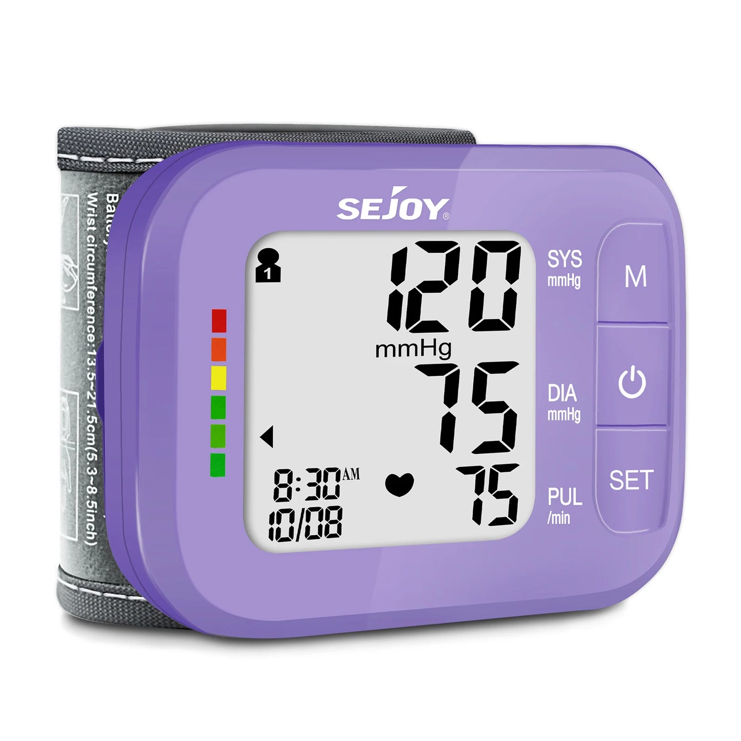 SEJOY Blood Pressure Machine Wrist Blood Pressure Cuff Wrist BP Monitor Wrist Cuff Automatic Monitor with Heartbeat Detection