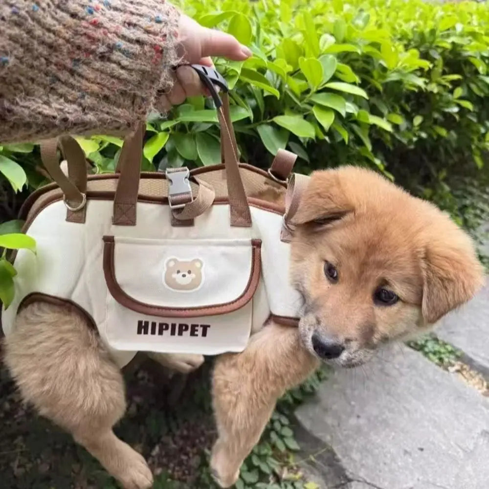 Multifunctional Double Shoulder Dog Carrier Backpack Breathable Adjustable Pet Strap Artifact Washable Dog Outing Bag For Pet