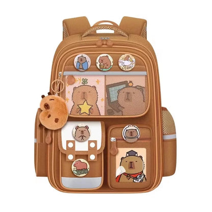 Waterproof Capybara Backpack Large Capacity Alleviate Burden School Bag Protecting Spine Widen Straps Backpack for Students