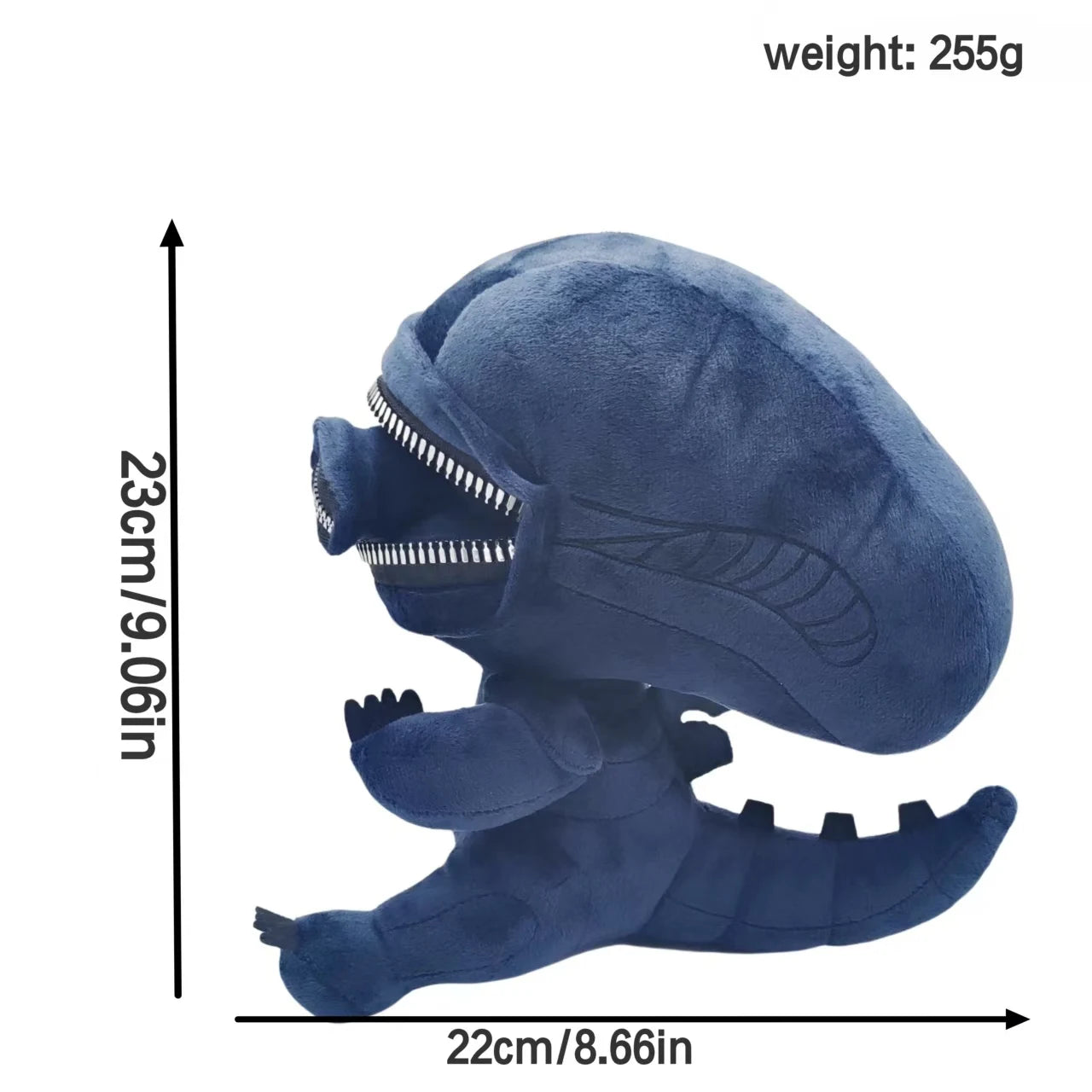 Alien Xenomorph Shaped Zipper Mouth Plush Soft Stuffed Animal Plush Cool Plush ToyGreat Gifts for Boys and Girls Room Decoration