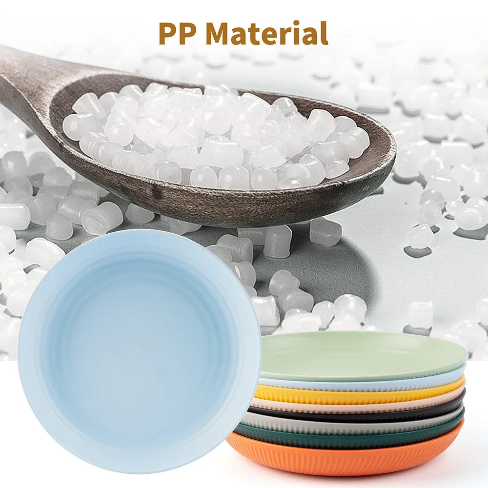 8Pcs 23cm Lightweight Unbreakable Wheat Straw Plates Deep Dinner Plate for Kids Toddler Adult Dishwasher Microwave Safe