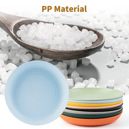 8Pcs 23cm Lightweight Unbreakable Wheat Straw Plates Deep Dinner Plate for Kids Toddler Adult Dishwasher Microwave Safe