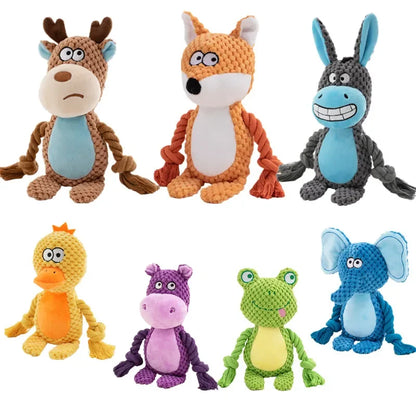 Chew Dog Dogs Sound Plush Small Stuffed For Raw Bite Supplies Resistant Squeaker Joint Rattle Toy Pet Toys Indestructible Puppy