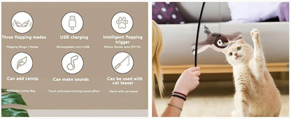 Self-Moving Automatic Cat Teaser Ball with Faux Tail Rechargeable Smart Sensor Cat Toy for Indoor Cats Cat Toys Interactive
