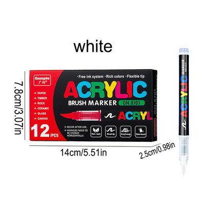 12-240 Color/box Professional Artist Marker Set - Soft-tip Drawing Straight Line Liquid Acrylic Markers, DIY Graffiti Art Painti