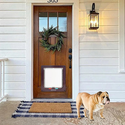 Cat Flap Door Magnetic Pet Door with 4 Way Security Lock for Cats Controllable ABS Plastic Small Puppy Gate Kitten Safety in&out