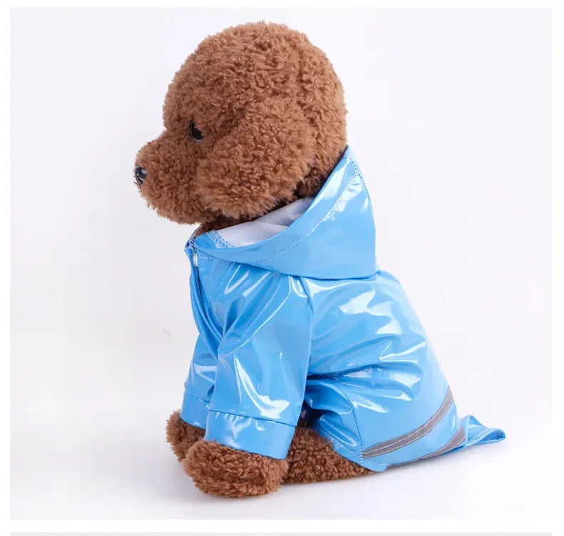 Waterproof Puppy Dog Raincoats with Hood for Small Dogs Pet Raincoat with Reflective and Leash Hole Winter Outdoor Dog Outfits