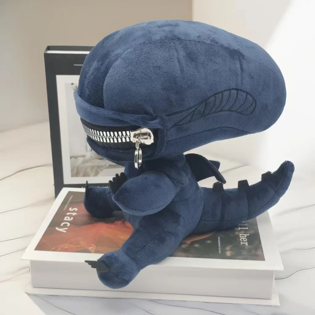 Alien Xenomorph Shaped Zipper Mouth Plush Soft Stuffed Animal Plush Cool Plush ToyGreat Gifts for Boys and Girls Room Decoration