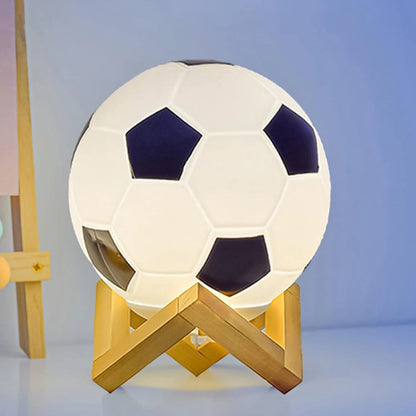 1pc 14cm/5.5in 3D Football Night Light Bedroom Desktop Decoration Soccer Lamp Battery Powered Perfect Gift For Teenagers Decor
