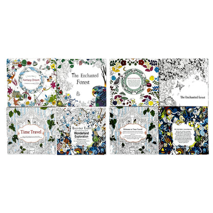 1 Set of 8 Adult Advanced Coloring Books Concentration Improvement Highly Difficult Patterns Free Play Fashion Gifts