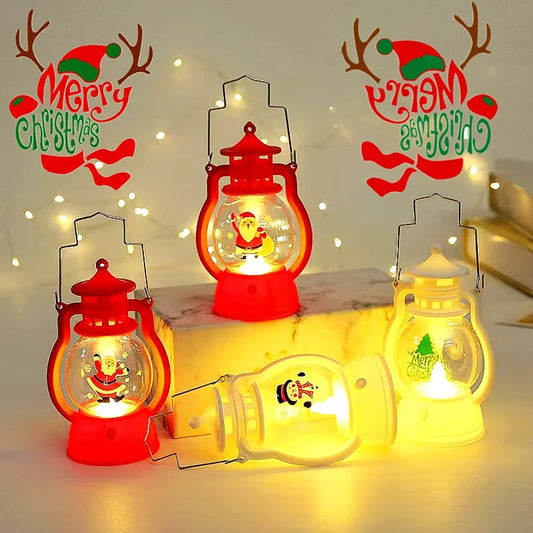 2026 LED Christmas Ornaments with Battery LED Lantern Light Santa Claus Merry Christmas Decorations for Home Xmas Noel Gift