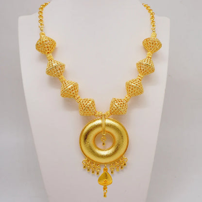 2023 Fine Jewelry Sets For Women Dubai Bridal Wedding Gifts Necklace Bracelet Earrings Ring Jewellery Set African Bead jewelry