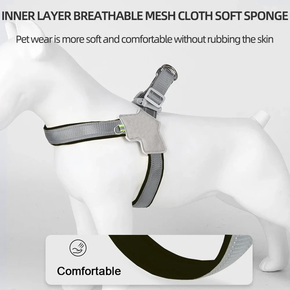 No-Pull Dog Harness Vest for Small Medium Dogs Cats Hiking Breathable Adjustable Chest Strap Bulldog Chihuahua Pet Accessories