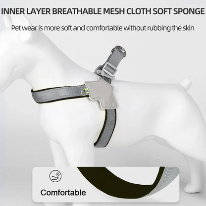 No-Pull Dog Harness Vest for Small Medium Dogs Cats Hiking Breathable Adjustable Chest Strap Bulldog Chihuahua Pet Accessories