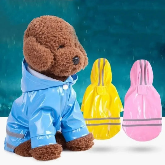 Waterproof Puppy Dog Raincoats with Hood for Small Dogs Pet Raincoat with Reflective and Leash Hole Winter Outdoor Dog Outfits