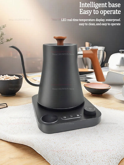 0.9L Electric Drip Coffee Kettle Stainless Steel Teapot With Precise Flow Control For Hand Brewed Coffee And Pour Over Brewing