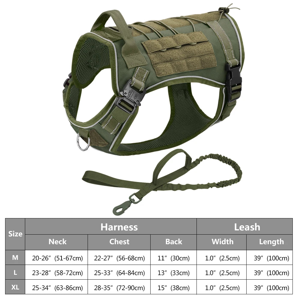 Tactical Dog Harness No Pull Adjustable Military Pet Training Harness Molle Vest With Handle For Medium Large Dogs Outdoor Hike