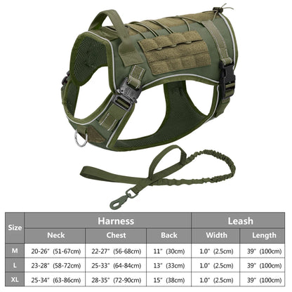 Tactical Dog Harness No Pull Adjustable Military Pet Training Harness Molle Vest With Handle For Medium Large Dogs Outdoor Hike