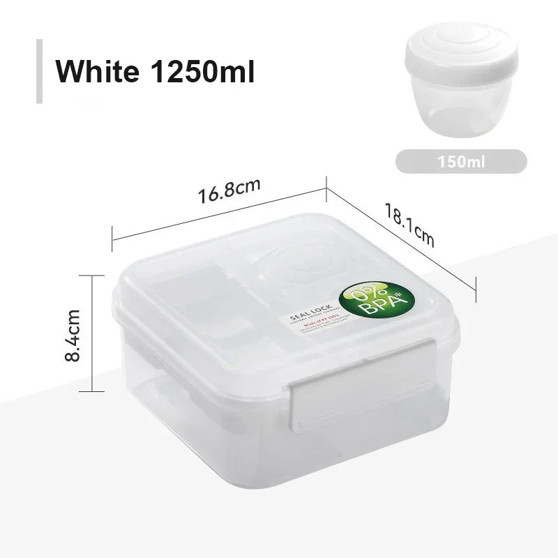 Portable Handle design Double layer Lunch box Compartment Bento Boxes Students Toddler Bento Containers Outdoor Salad Picnic box
