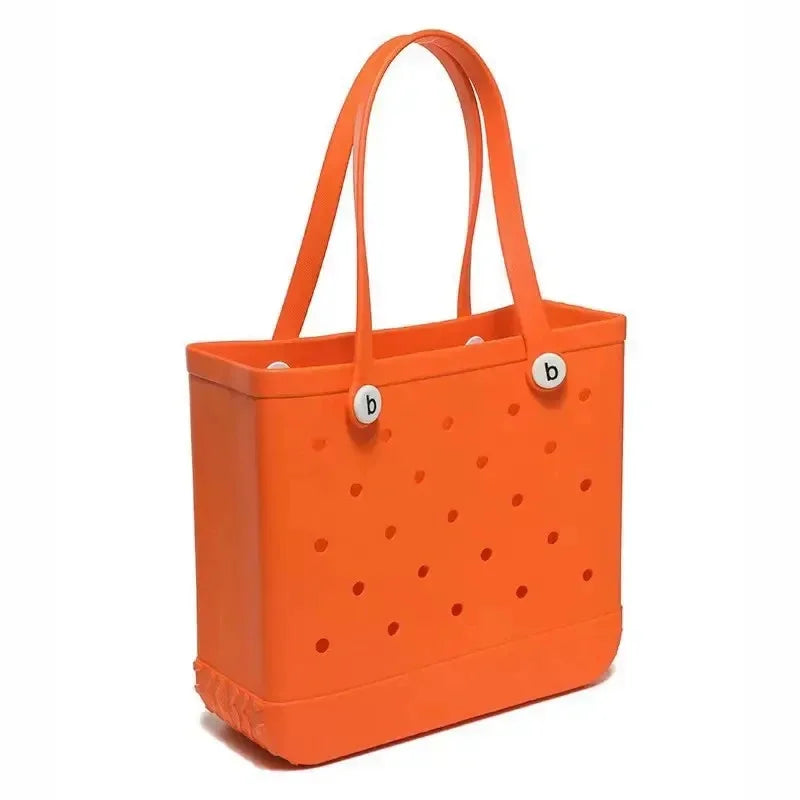 M/L/XL Fashion Beach Bags EVA Rubber Waterproof Storage Baskets Travel Shopping Handbag Women Shoulder Solid Color Tote Bag