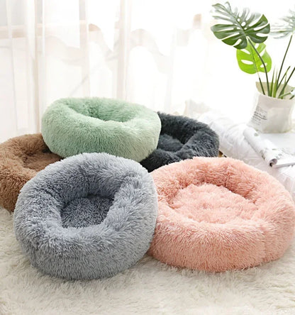 Round Pet Bed for Large,Medium and Small Dogs House Bed Soft Cats Bed Long Plush Dog House for Dogs House Winter Warm Sleeping