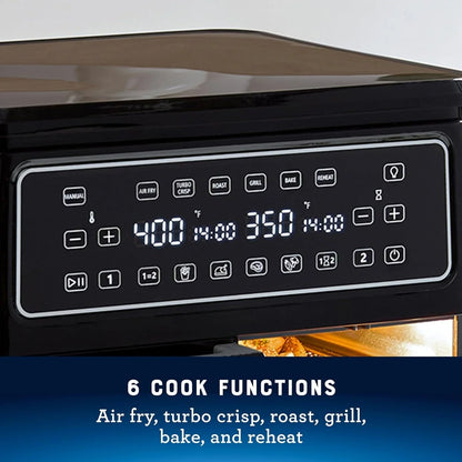 11-Quart Air Fryer Oven, Dual Air Fryer with 2 Cooking Zones, Double  with 6 Cooking Functions, Large