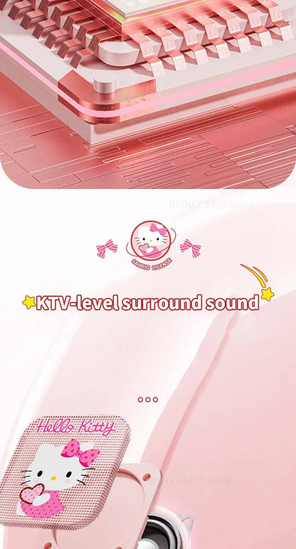 Sanrio Bluetooth Speakers ML07 Karaoke Machine Portable Speakers Bluetooth with Mic LED Light Machine Home Family Singing Gift
