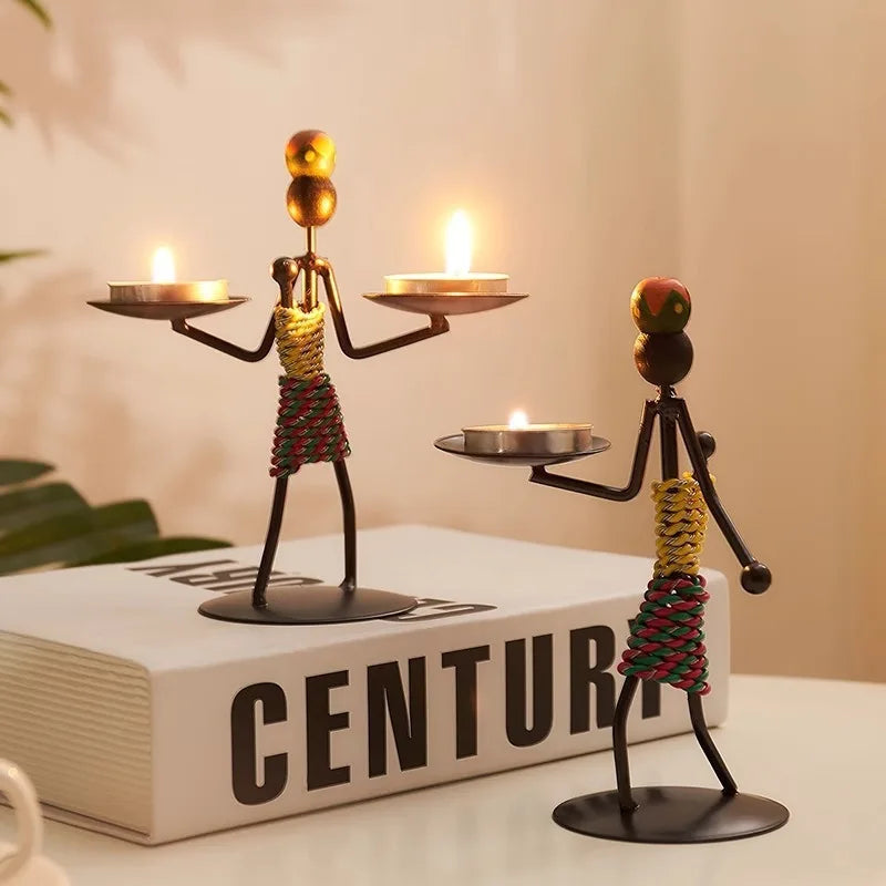 Light Luxury Table Decoration Candle Holder Iron Home Romantic Candlelight Dinner Metal Candle Holder Knick-knack Props