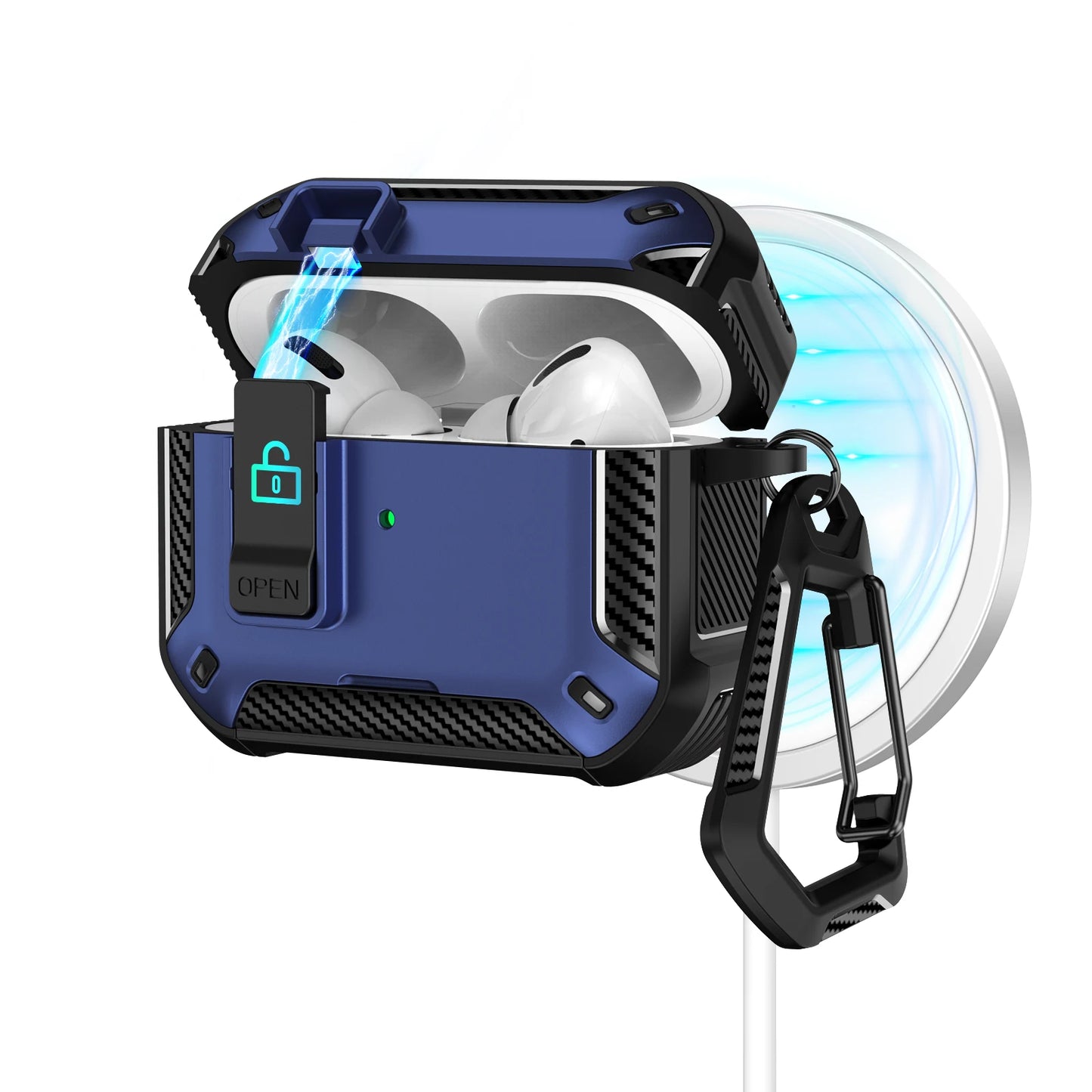 For AirPods 4 Generation Case Cover with Phone Holder Shockproof Hard Shell Protective Case with Cleaner Kt for AirPods Pro/Pro2