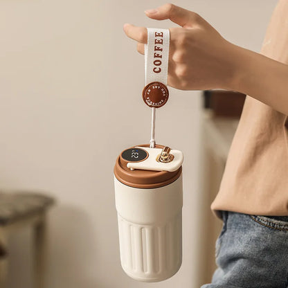 450ml Smart Coffee Cup with Led Temperature Display 316 Stainless Steel Thermos Bottle for Coffee Portable Vacuum Mug for Gift