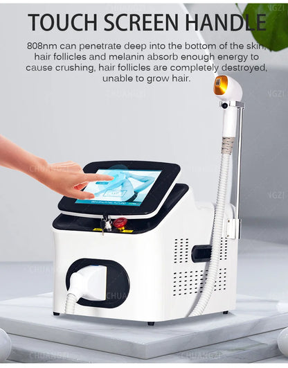Diode Laser Hair Removal Machine Depiladora Laser 808NM 755NM 1064NM Tender Skin Safe Painless Permanent Depilation High Power