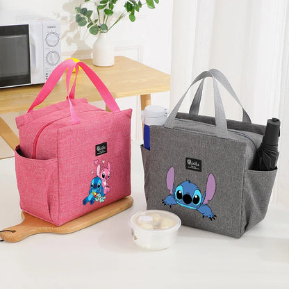 Stitch Insulated Lunch Bag - Waterproof Oxford Cloth, Aluminum Foil, Portable & Reusable Square Tote for Work, School, Picnic