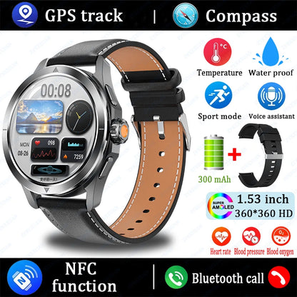 2025 New For Xiaomi S4 Ultra Smart Watch Men AMOLED Outdoor Sport NFC GPS Track Heart Rate Waterproof Bluetooth Call Smartwatch