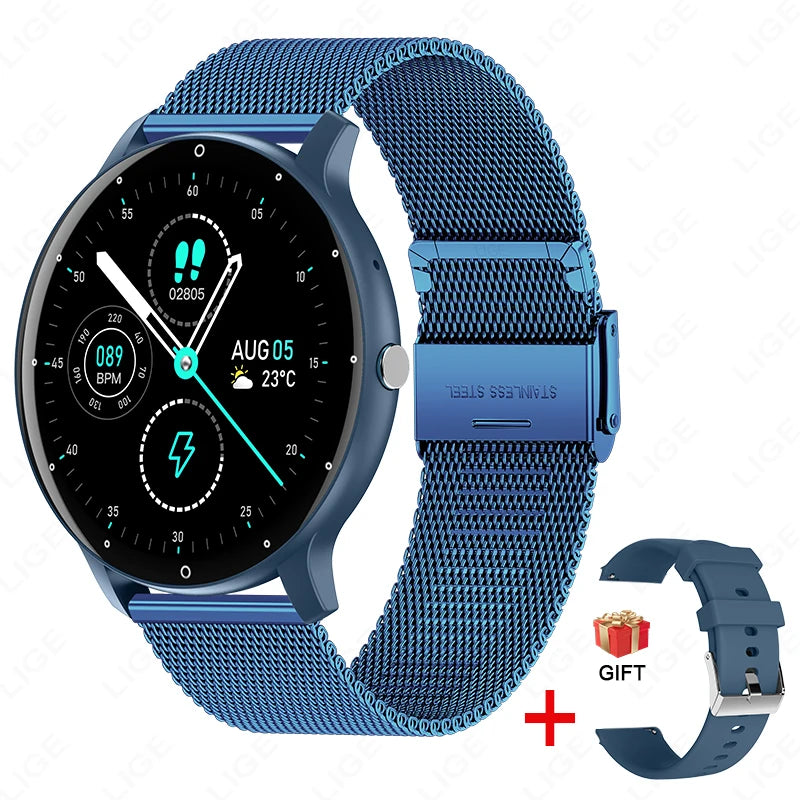 LIGE New Smart Watch Men Riding Sports Fitness Health Monitor Watch  IP67 Waterproof Bluetooth Call For Android ios Smartwatch