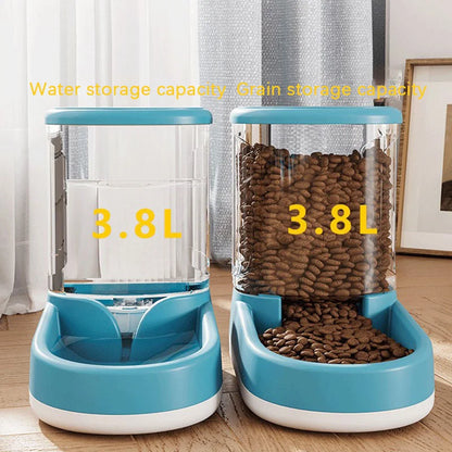 HOT 1PC Automatic Pet Feeder Water Dispenser Dog Cat Gravity Food And Water Dispenser With Pet Food Bowl Large Capacity