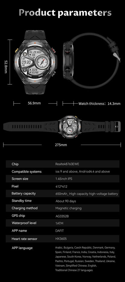 2025 New For Xiaomi GPS Sports Smart Watch Men Waterproof Fitness Trackr Bluetooth call 650Mah Battery Smartwatch Woman Bracelet