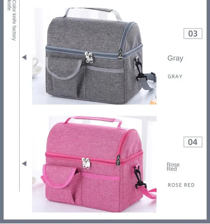 Lunch Bag Reusable Insulated Thermal Bag Women Men Multifunctional 8L Cooler and Warm Keeping Lunch Box Leakproof Waterproof
