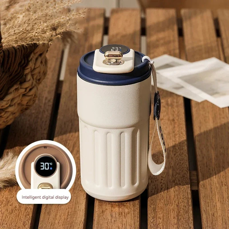 450ML Coffee Cup LED Temperature Stainless Steel Thermo Water Bottle  Display Keep Cold and Heat Thermal Mug Travel Vacuum Flask