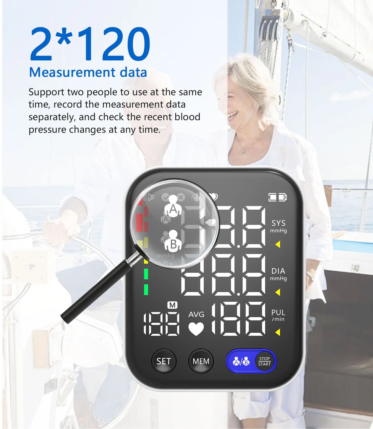 Medical Blood Pressure Monitor High Accurate Arm Cuff Tonometer Digital Sphygmomanometer Electronic Bp Monitors
