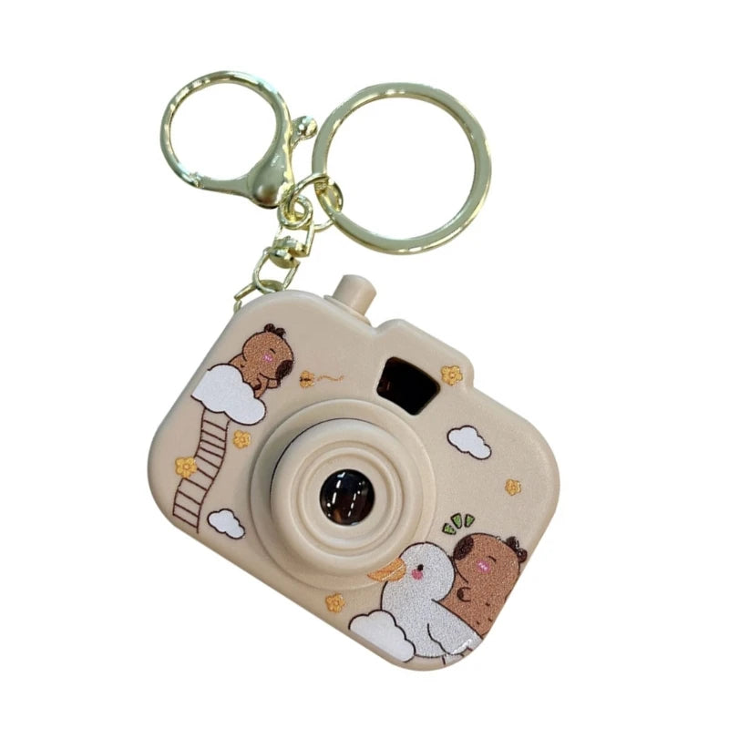 New Capybara Projection Camera Keychain Cartoon Kawaii Mini Camera Keyring Hanging Decoration Fashion Backpack Pendant